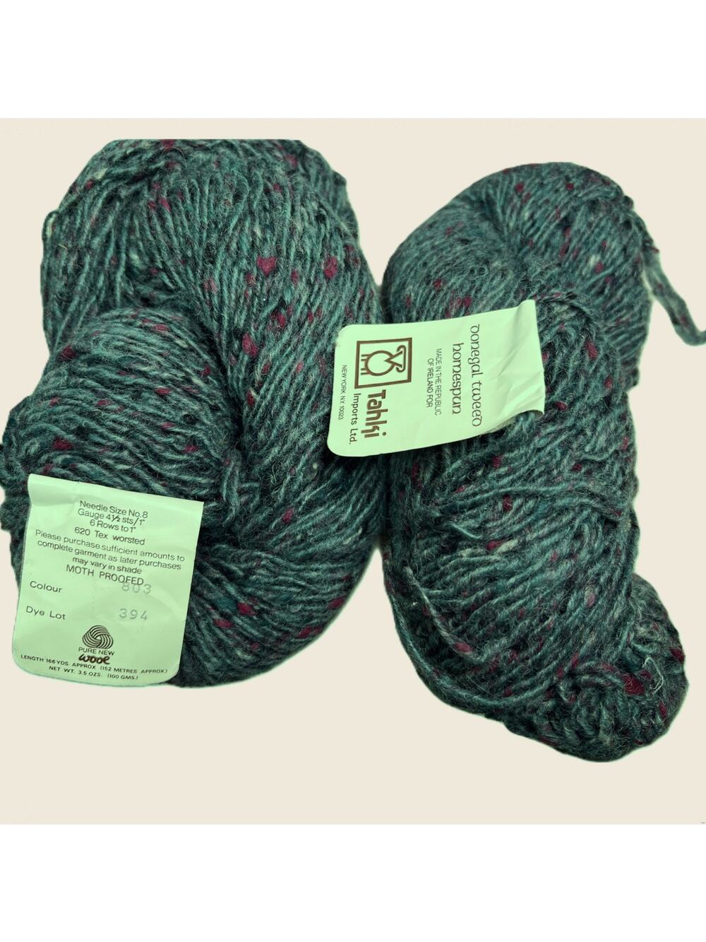 Tahki Donegal Tweed Homespun Wool Yarn 4 Skeins Ireland Color